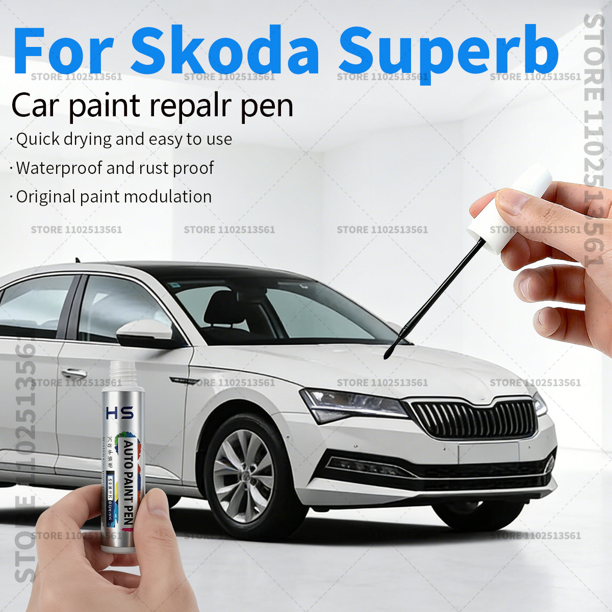 Car Scratch Remover Pen - قلم إصلاح طلاء السيارات لسكودا سوبيرب،