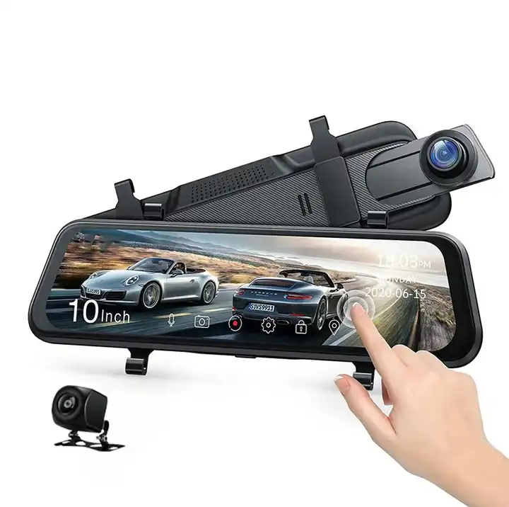 Car Dash Cam - كاميرا مرآة للسيارة 10 بوصات مع