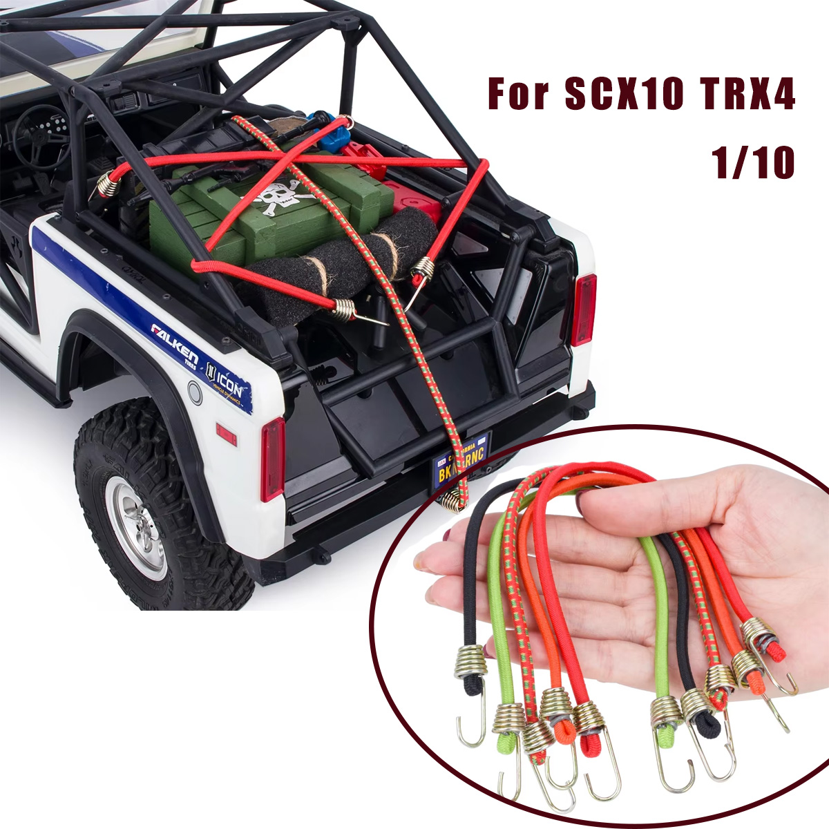 Car Accessories Roof Rack - حبال بنجي 5/10 قطع مع خطافات
